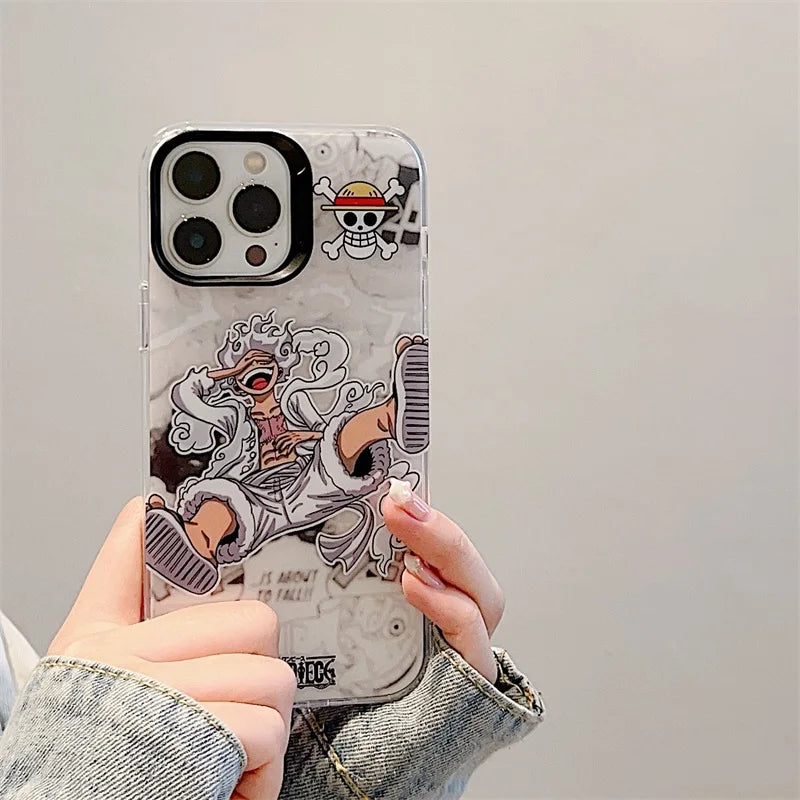 Luxury O-One Piece Luffys Silicone Phone Case For iPhone 11 12 13 14 15 Pro Max Cute Camera Shockproof Protection Cover Funda